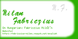 milan fabriczius business card